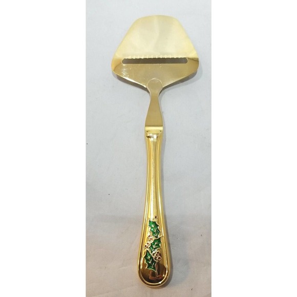 Vintage Hollyday Retroneu Cloisonne 24k Gold Electroplated Cheese Slicer NIB - Picture 2 of 8